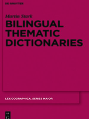 cover image of Bilingual Thematic Dictionaries
